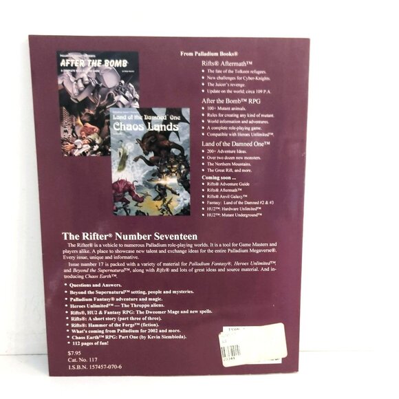 The Rifter #17 Sourcebook By Palladium Books January 2002 RPG 1st Printing - Picture 2 of 3